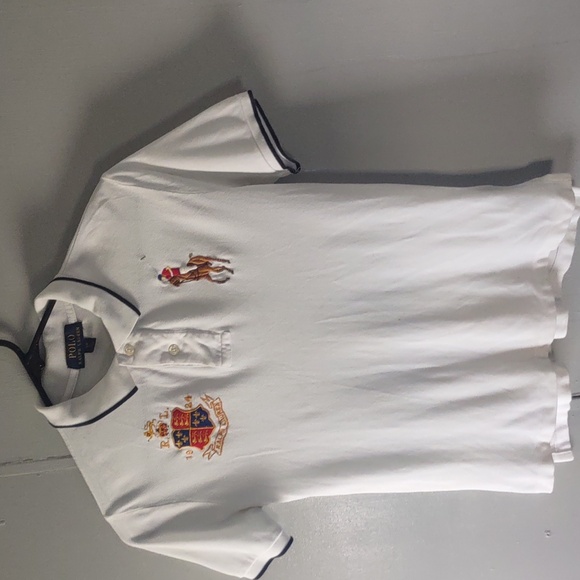 Polo by Ralph Lauren White Polo Shirt with Embroidered Accents - Picture 1 of 4